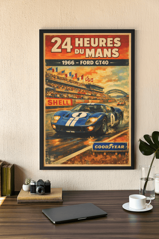 🏎️🏁Affiche Automobile Art' Race Encadrée - Aura Studio Déco