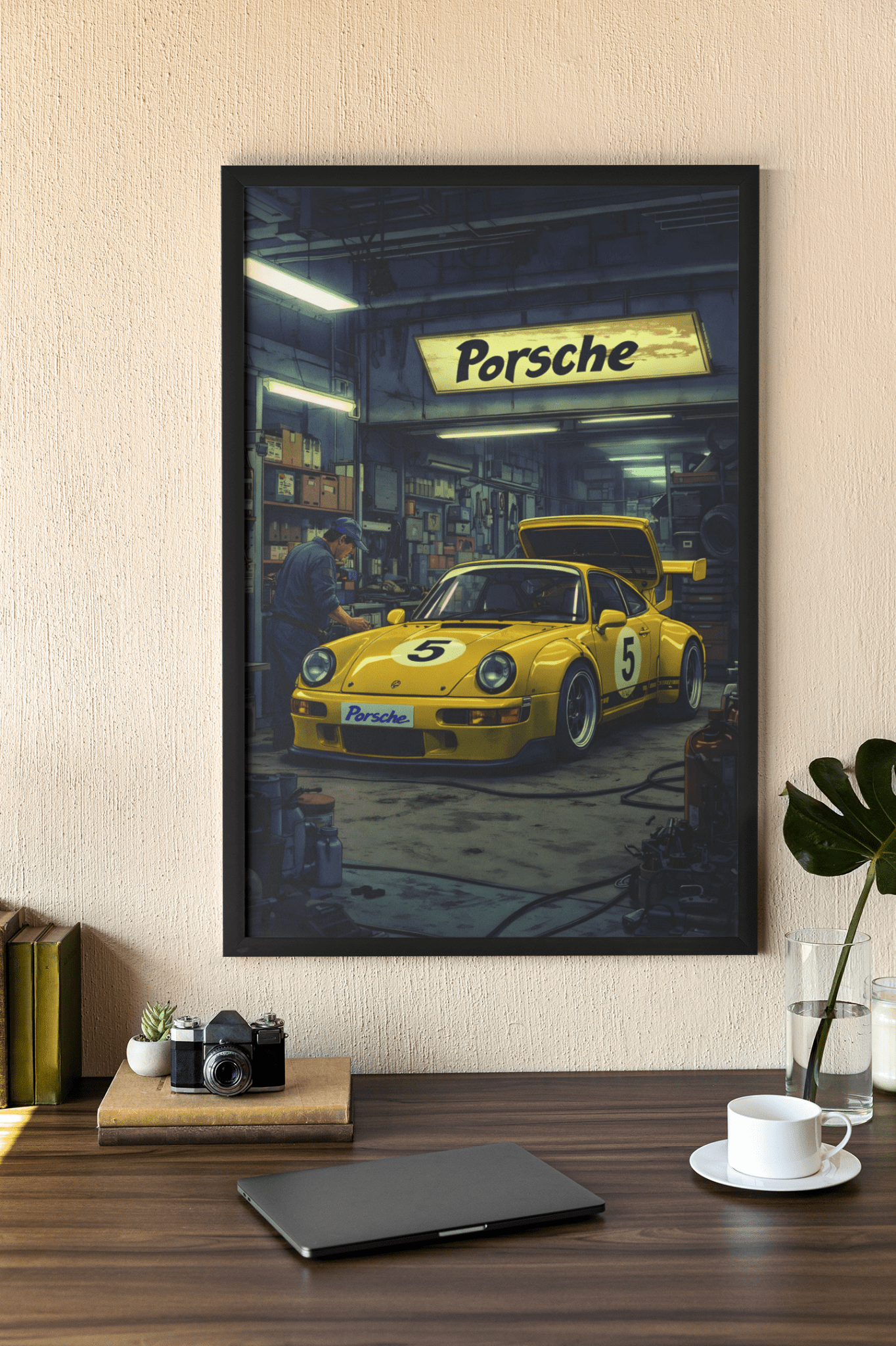 🏎️🏁Affiche Automobile Art' Garage Encadrée - Aura Studio Déco
