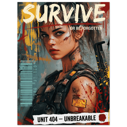 ☣️🧬 Série limitée Art Cyberpunk - Poster Cybergirl Unit 404 - Aura Studio Déco