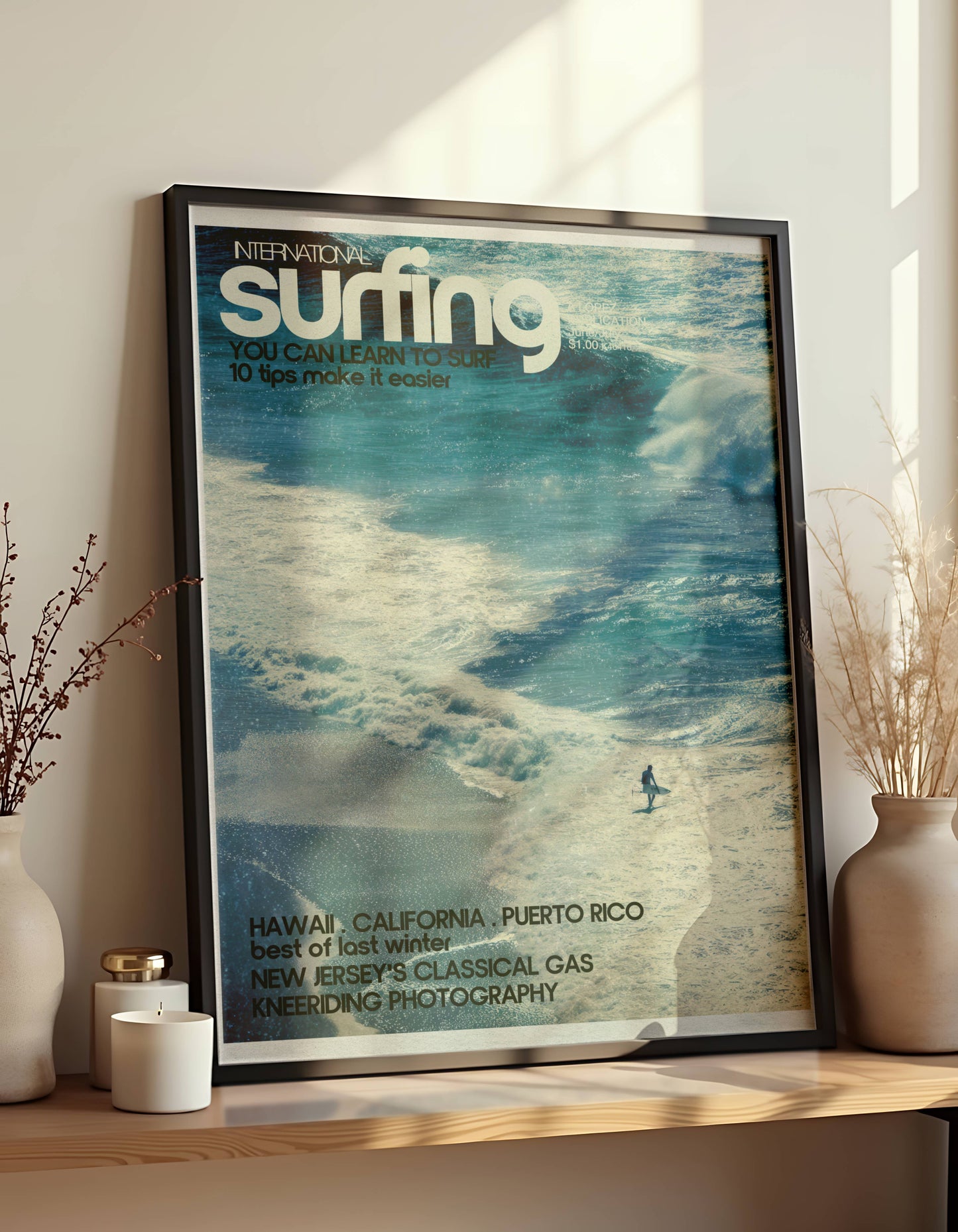Poster Plage Surf Vintage – Ambiance bord de mer estivale