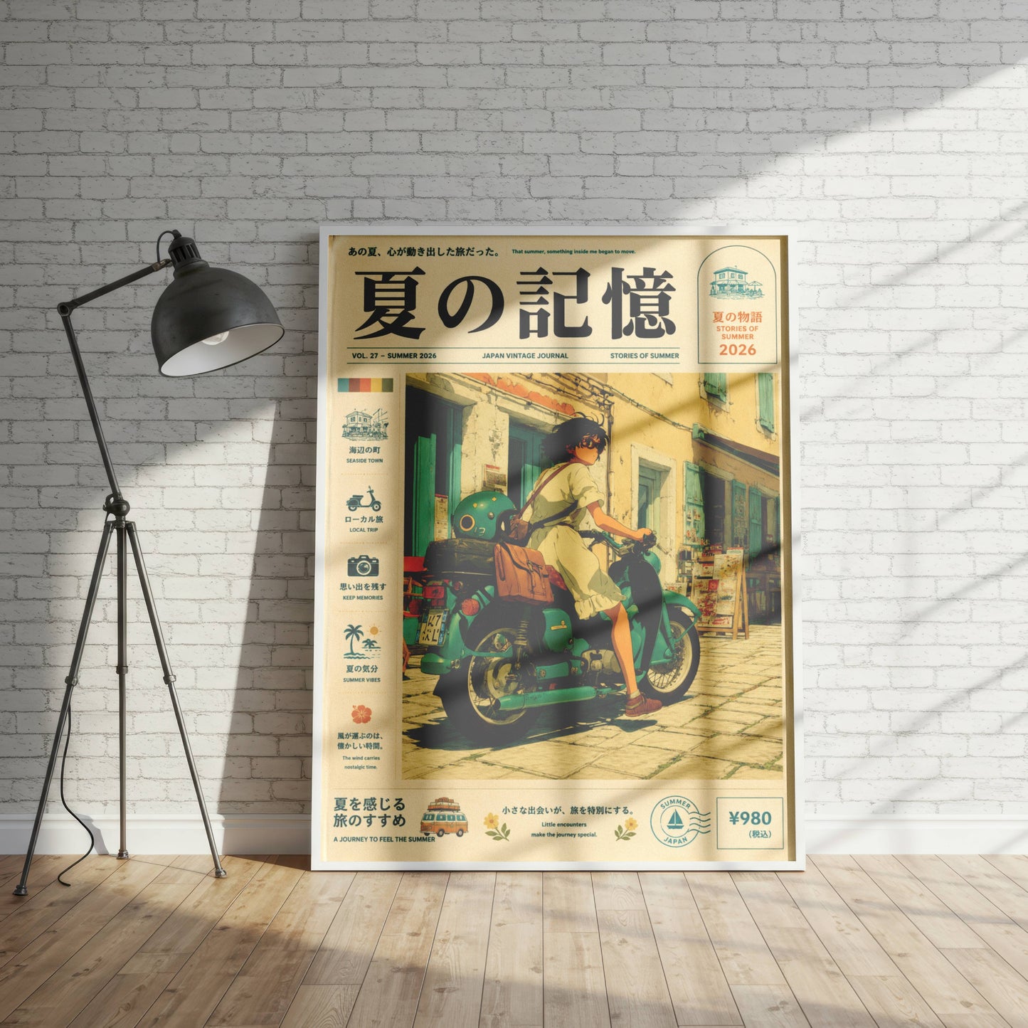 Scooter & Sunlit Alleys – Y2K Mediterranean Summer Poster, Vintage Coastal Moped Scene, European Holiday Wall Art, Retro Escape Print