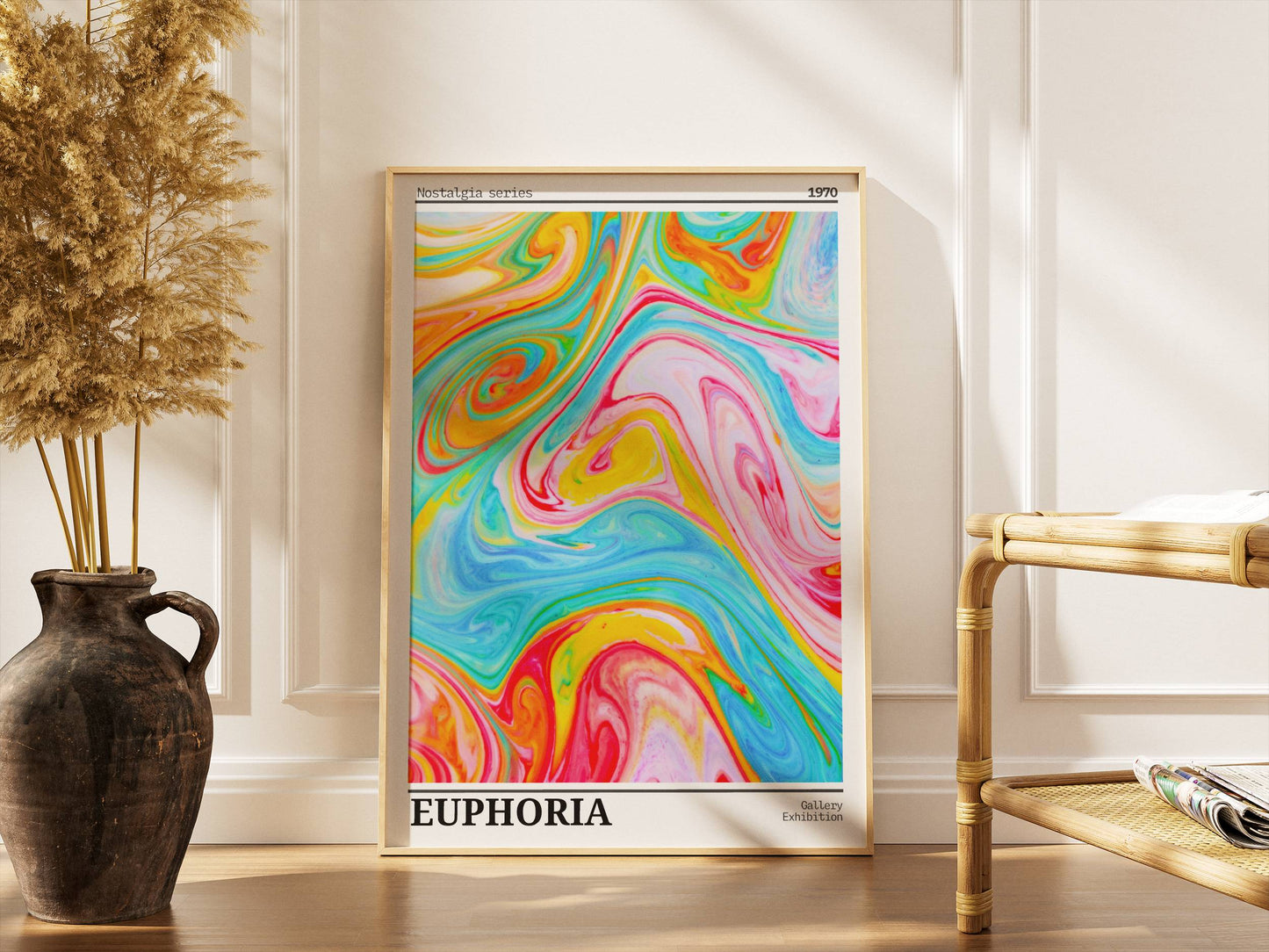 Affiche Euphoria Rétro 1970 – Art Abstrait Coloré Psychédélique | Poster Pop Art Moderne Papier Mat