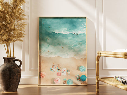 Affiche Vue Aérienne de Plage – Ambiance Estivale et Bord de Mer | Poster sur Papier Mat