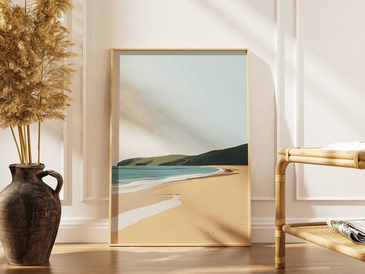 Affiche Plage Minimaliste Évasion Côtière – Paysage Marin Moderne | Poster sur Papier Mat
