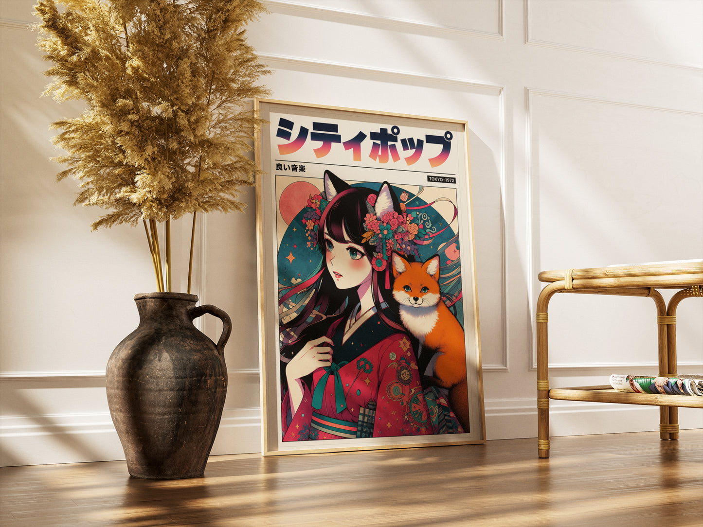 Retro Anime Fox Poster | Japanese Manga Wall Art