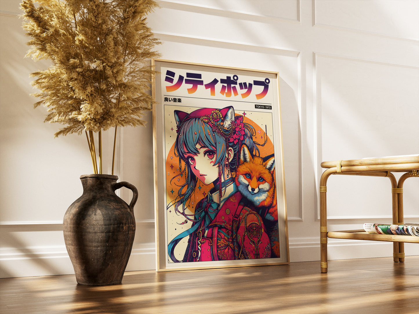 Fox Guardian Anime Print | Japanese Fantasy Poster