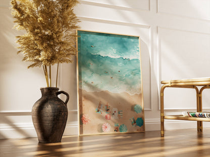 Affiche Vue Aérienne de Plage – Ambiance Estivale et Bord de Mer | Poster sur Papier Mat