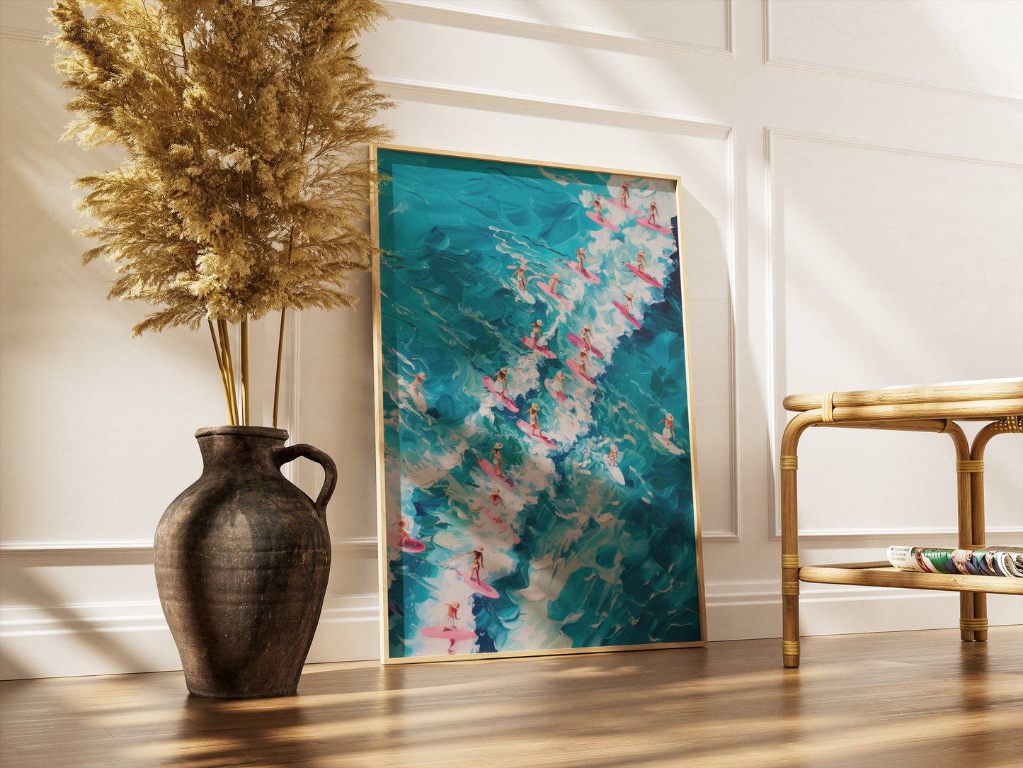 Affiche Trendy Vagues Turquoise Abstraites – Énergie de l’Océan et Art Contemporain | Poster sur Papier Mat