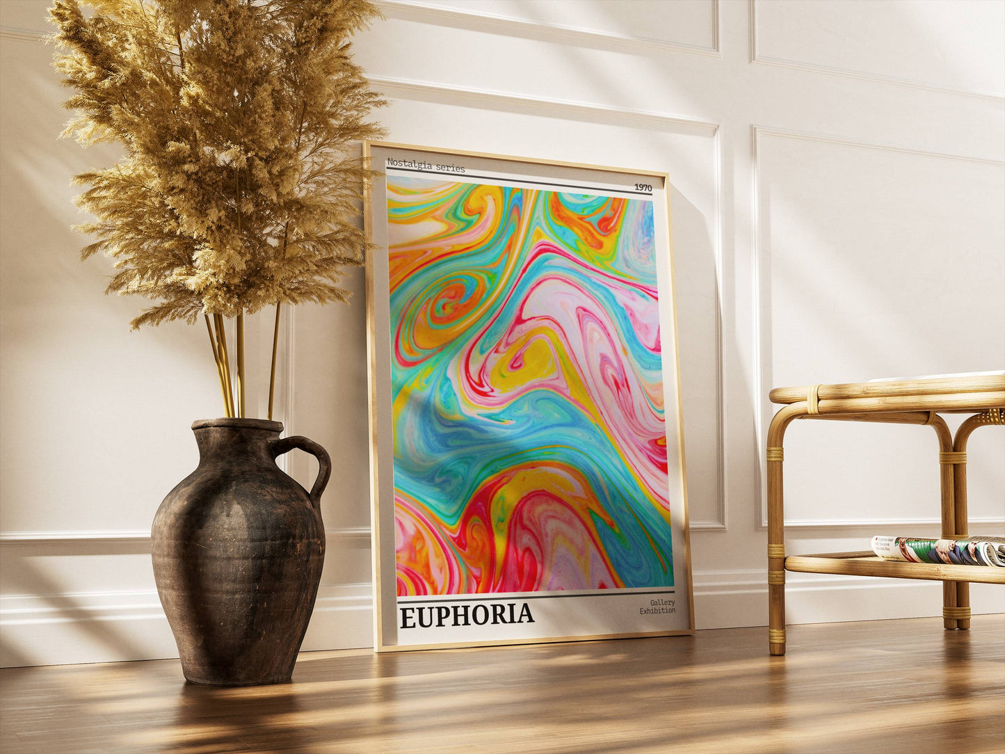 Affiche Euphoria Rétro 1970 – Art Abstrait Coloré Psychédélique | Poster Pop Art Moderne Papier Mat