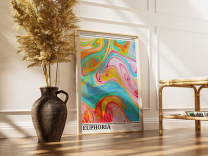 Affiche Euphoria Rétro 1970 – Art Abstrait Coloré Psychédélique | Poster Pop Art Moderne Papier Mat