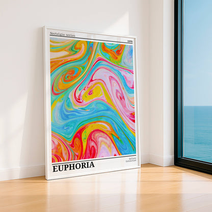 Affiche Euphoria Rétro 1970 – Art Abstrait Coloré Psychédélique | Poster Pop Art Moderne Papier Mat