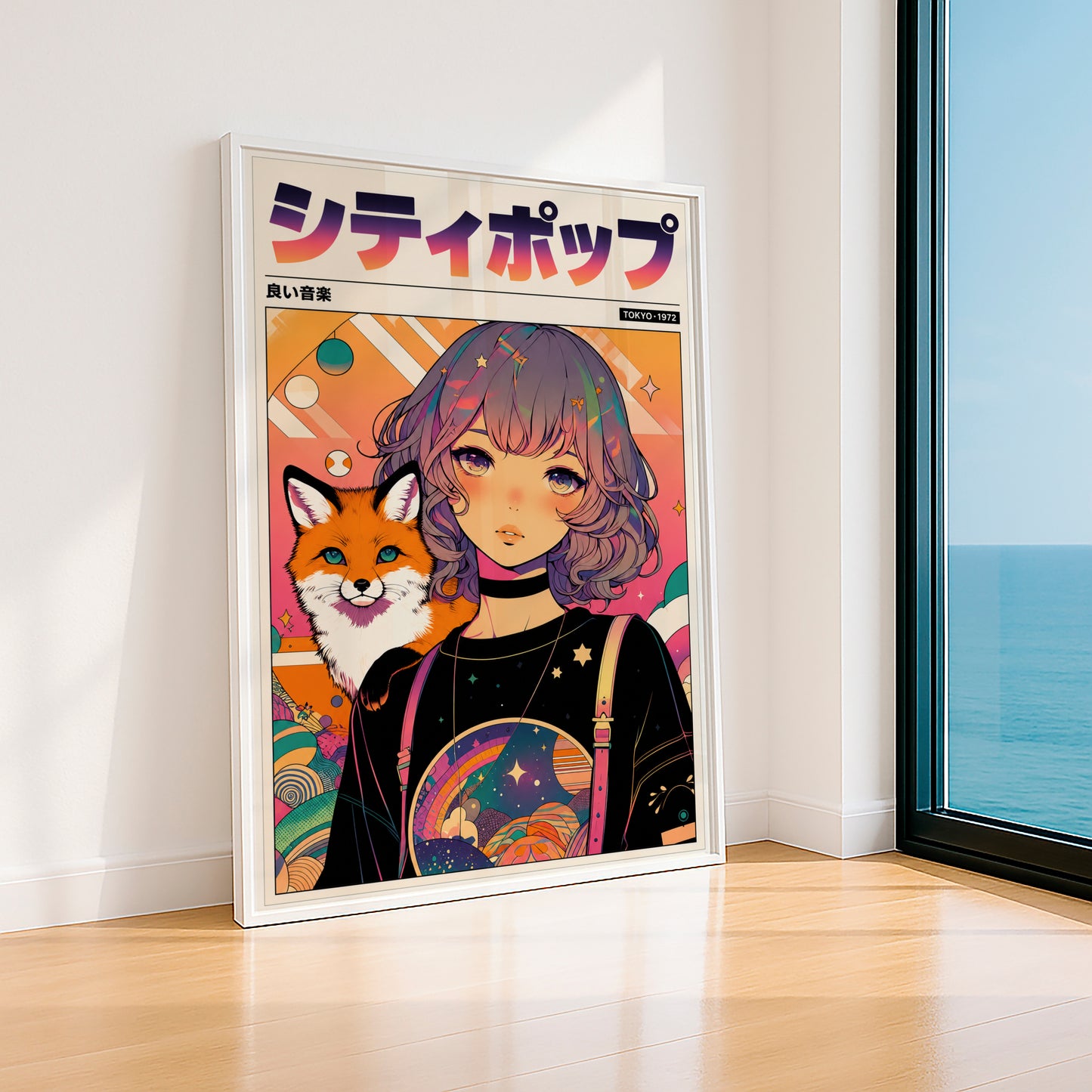 Mystic Fox Maiden Anime Print | Manga Inspired Wall Art