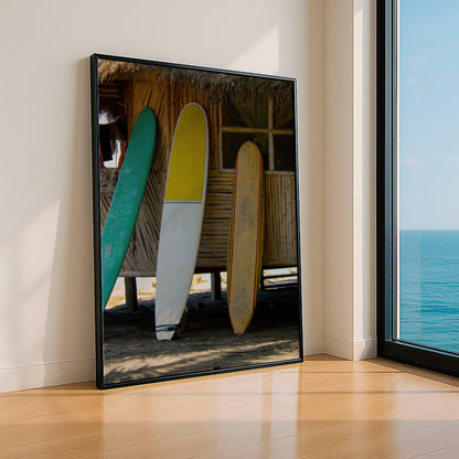 Affiche Planches de Surf Vintage – Ambiance Tropicale et Esprit Bord de Mer | Poster sur Papier Mat