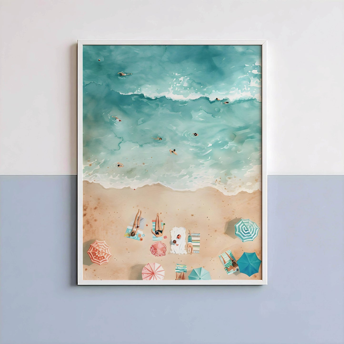 Affiche Vue Aérienne de Plage – Ambiance Estivale et Bord de Mer | Poster sur Papier Mat
