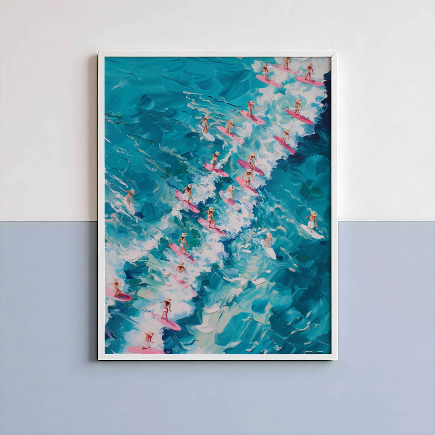 Affiche Trendy Vagues Turquoise Abstraites – Énergie de l’Océan et Art Contemporain | Poster sur Papier Mat