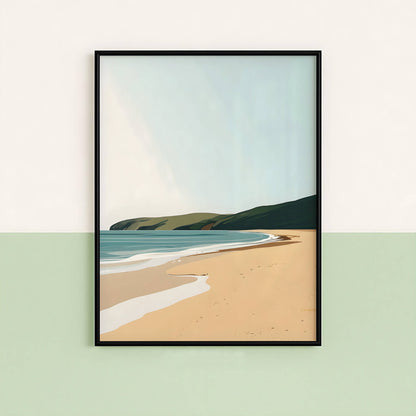 Affiche Plage Minimaliste Évasion Côtière – Paysage Marin Moderne | Poster sur Papier Mat