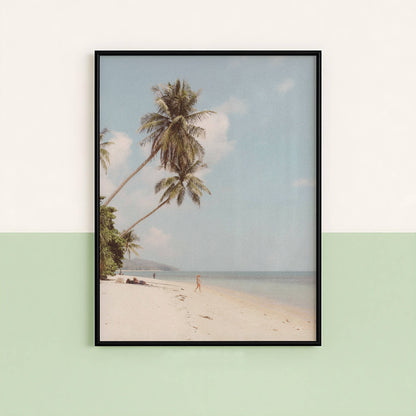 Affiche Plage Tropicale et Palmiers – Évasion Balnéaire Minimaliste | Poster sur Papier Mat