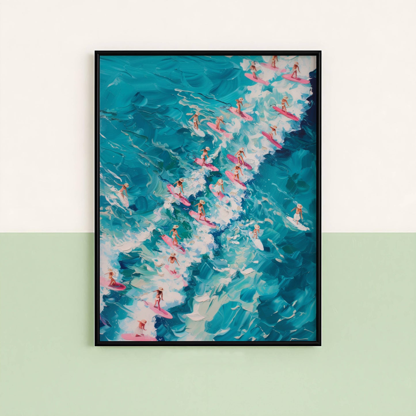 Affiche Trendy Vagues Turquoise Abstraites – Énergie de l’Océan et Art Contemporain | Poster sur Papier Mat