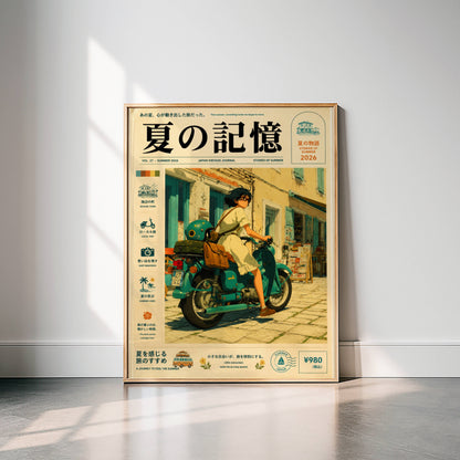 Scooter & Sunlit Alleys – Y2K Mediterranean Summer Poster, Vintage Coastal Moped Scene, European Holiday Wall Art, Retro Escape Print