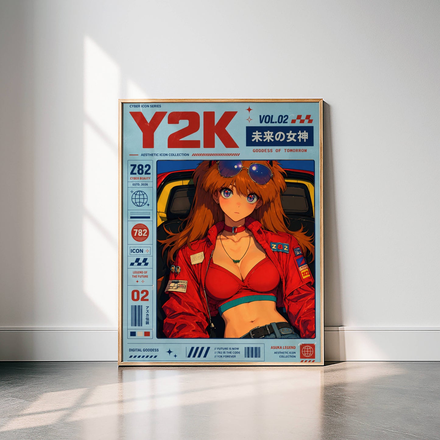 Y2K Magazine Cover Poster | Retro Anime Fashion Art Print | Streetwear Aesthetic Wall Decor | Pop Culture Poster