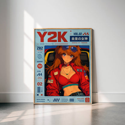Y2K Magazine Cover Poster | Retro Anime Fashion Art Print | Streetwear Aesthetic Wall Decor | Pop Culture Poster