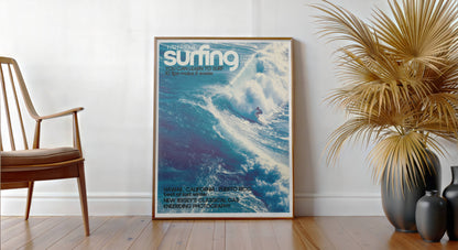 Affiche Grande Vague – Art mural surf rétro océan