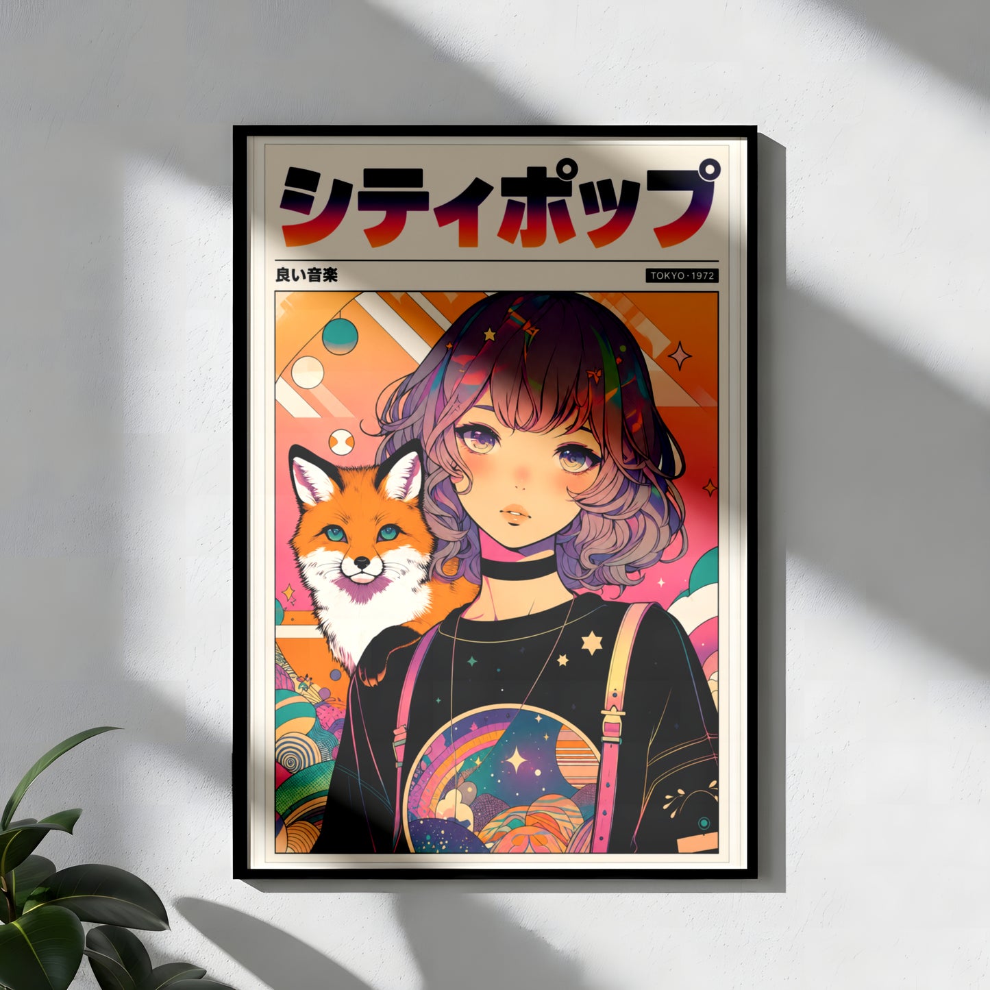 Mystic Fox Maiden Anime Print | Manga Inspired Wall Art