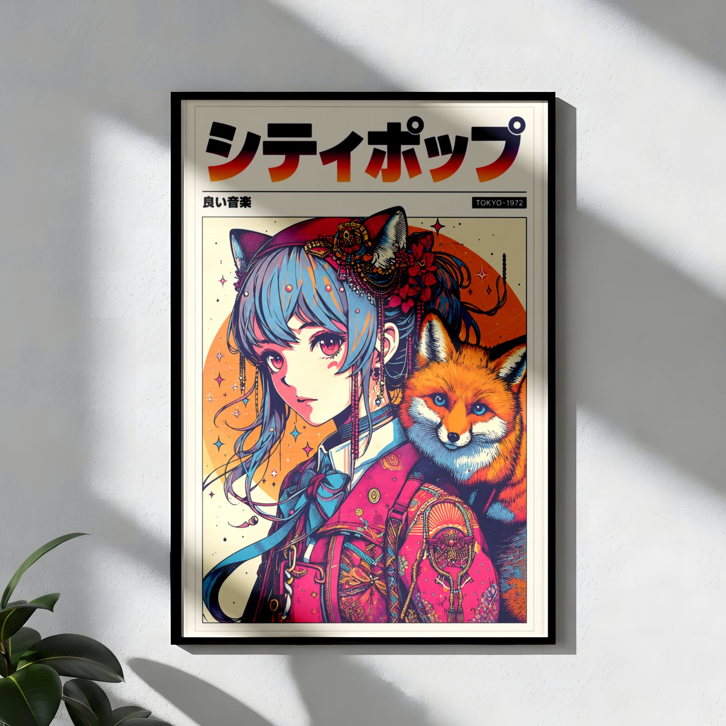 Fox Guardian Anime Print | Japanese Fantasy Poster