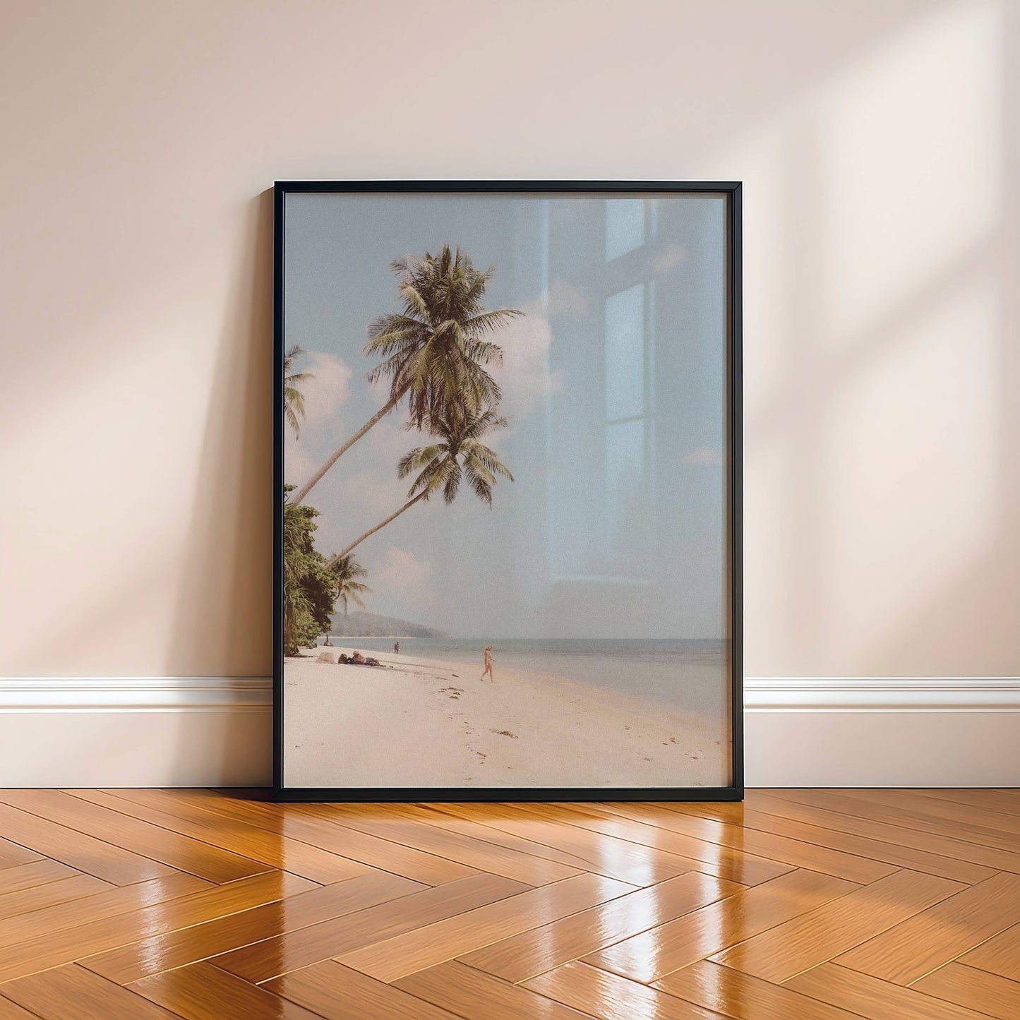 Affiche Plage Tropicale et Palmiers – Évasion Balnéaire Minimaliste | Poster sur Papier Mat