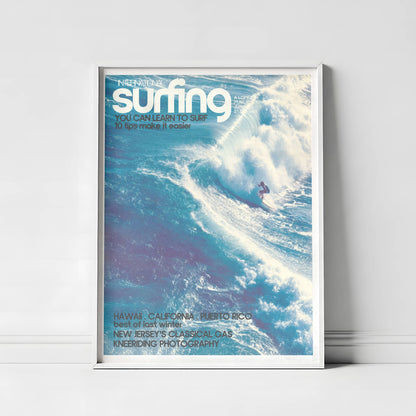 Affiche Grande Vague – Art mural surf rétro océan