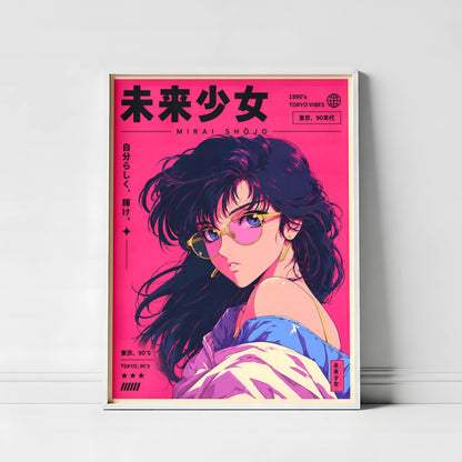 Affiche Anime Fashion | Japanese City Pop Girl & Y2K