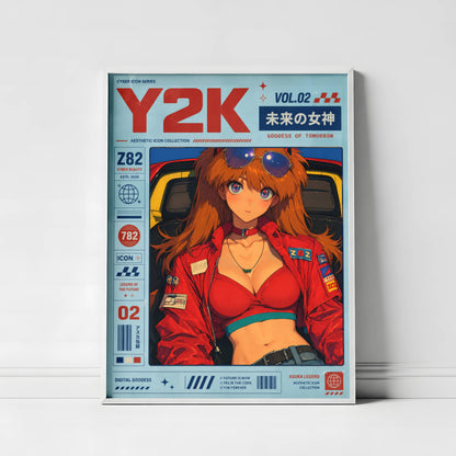 Y2K Magazine Cover Poster | Retro Anime Fashion Art Print | Streetwear Aesthetic Wall Decor | Pop Culture Poster