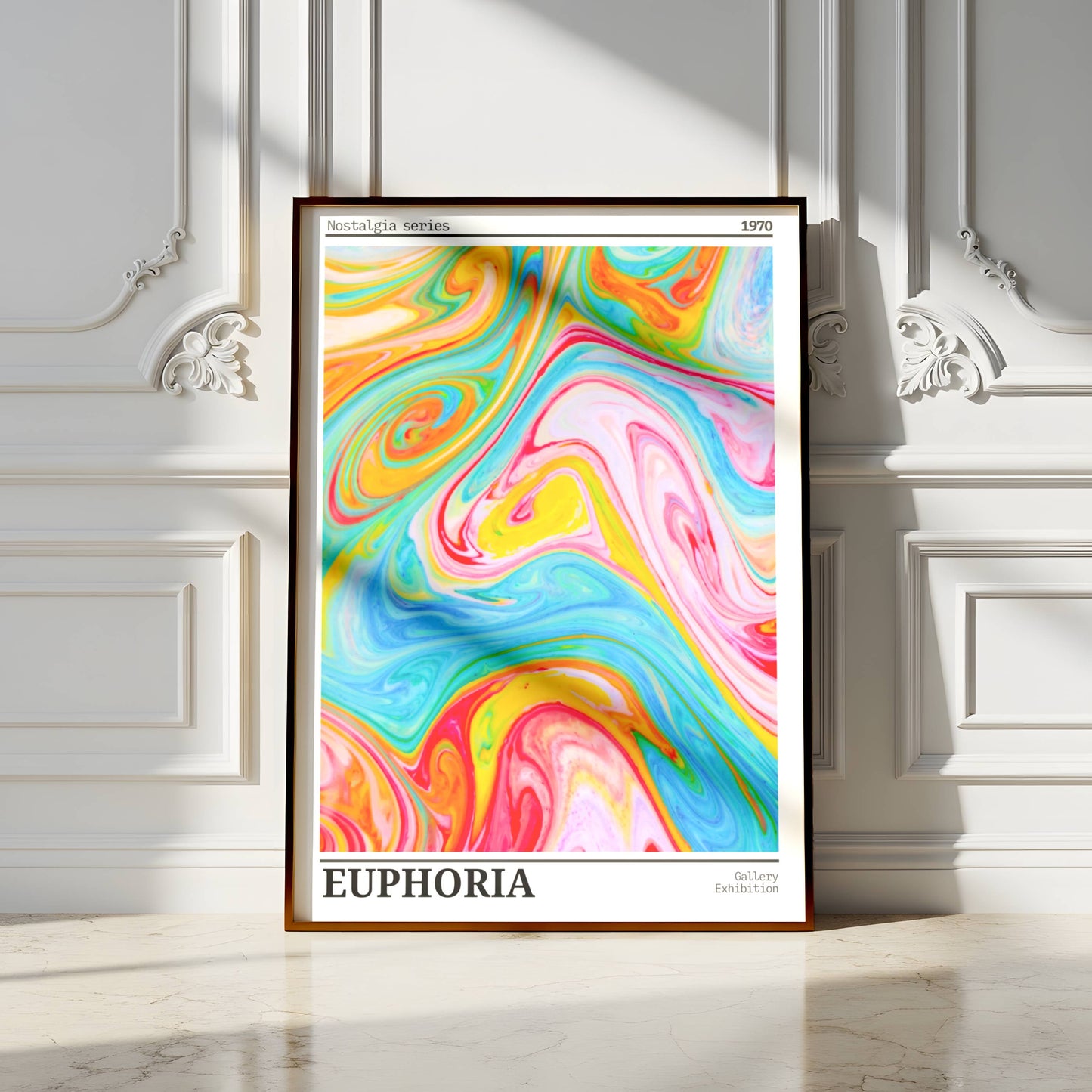 Affiche Euphoria Rétro 1970 – Art Abstrait Coloré Psychédélique | Poster Pop Art Moderne Papier Mat
