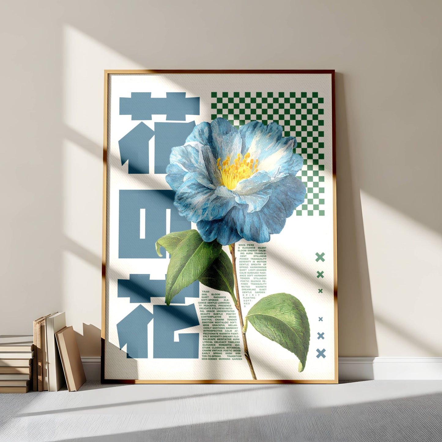 Affiche Fleur Bleue Japonaise – Art mural vintage contemporain
