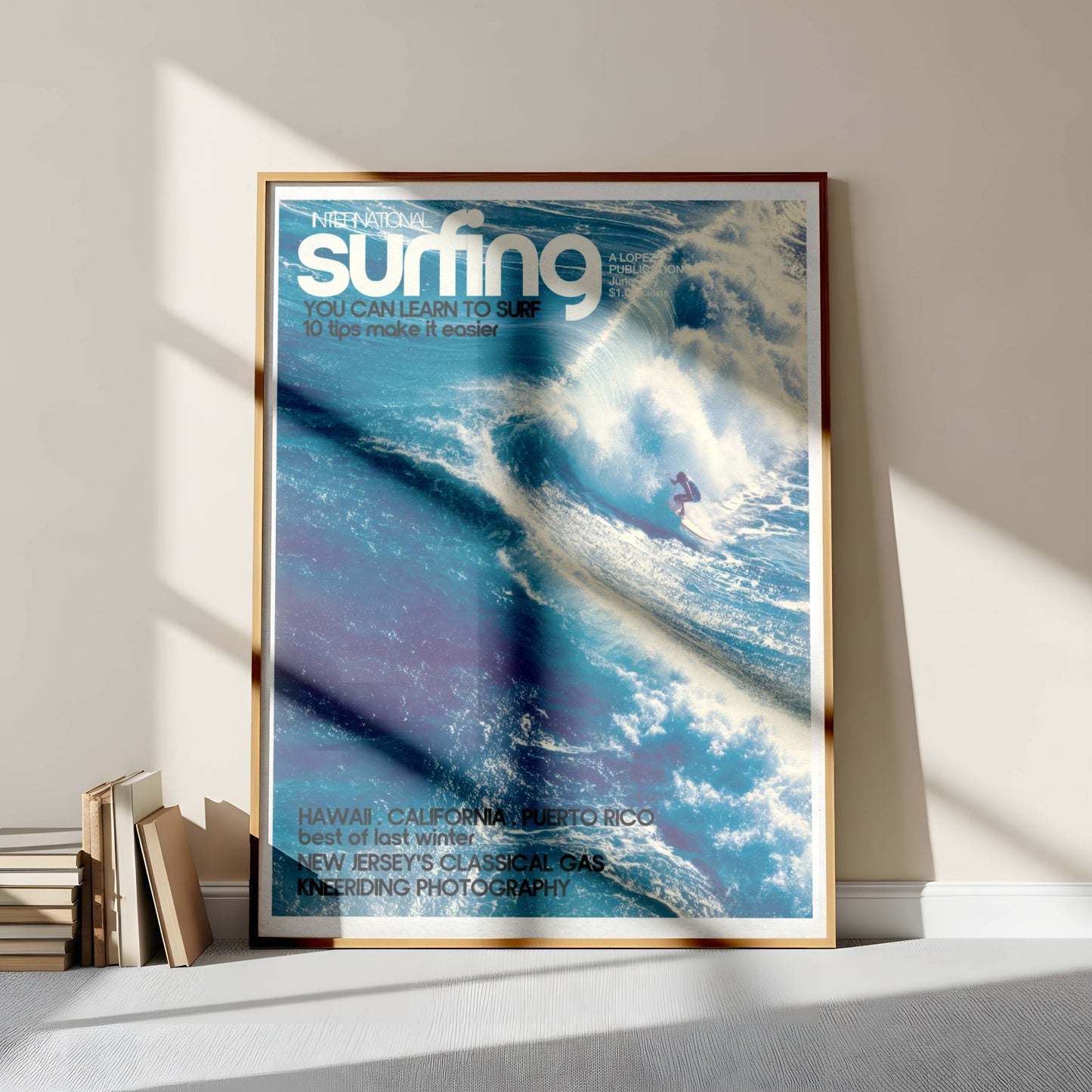 Affiche Grande Vague – Art mural surf rétro océan