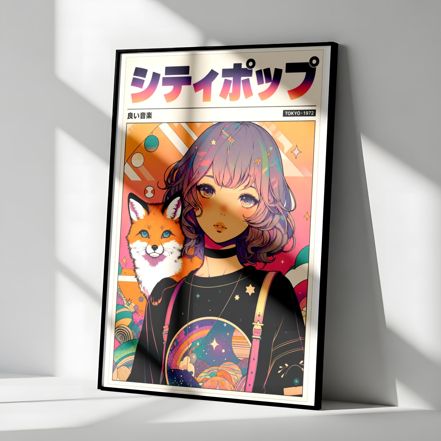 Mystic Fox Maiden Anime Print | Manga Inspired Wall Art