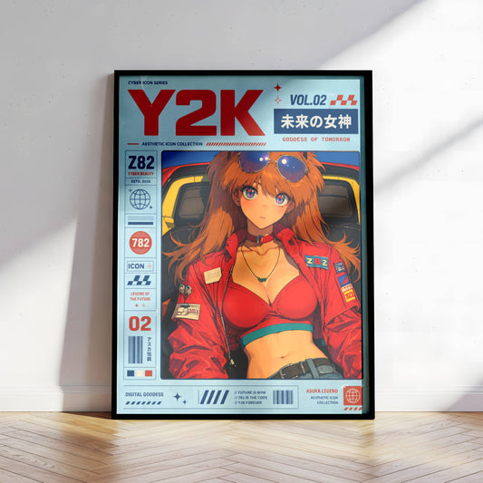 Y2K Magazine Cover Poster | Retro Anime Fashion Art Print | Streetwear Aesthetic Wall Decor | Pop Culture Poster