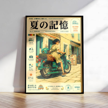 Scooter & Sunlit Alleys – Y2K Mediterranean Summer Poster, Vintage Coastal Moped Scene, European Holiday Wall Art, Retro Escape Print