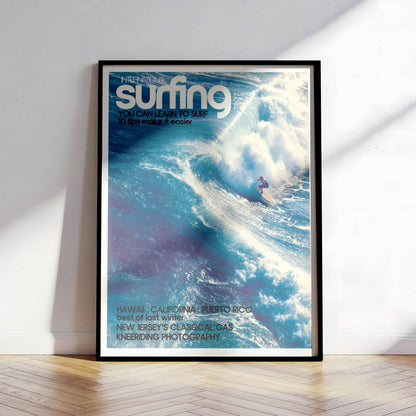 Affiche Grande Vague – Art mural surf rétro océan