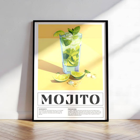 Affiche Cocktail Dirty Mojito Vintage Minimaliste – Poster Bar Retro & Deco Cuisine Moderne