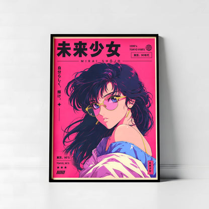 Affiche Anime Fashion | Japanese City Pop Girl & Y2K