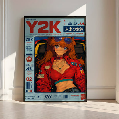 Y2K Magazine Cover Poster | Retro Anime Fashion Art Print | Streetwear Aesthetic Wall Decor | Pop Culture Poster