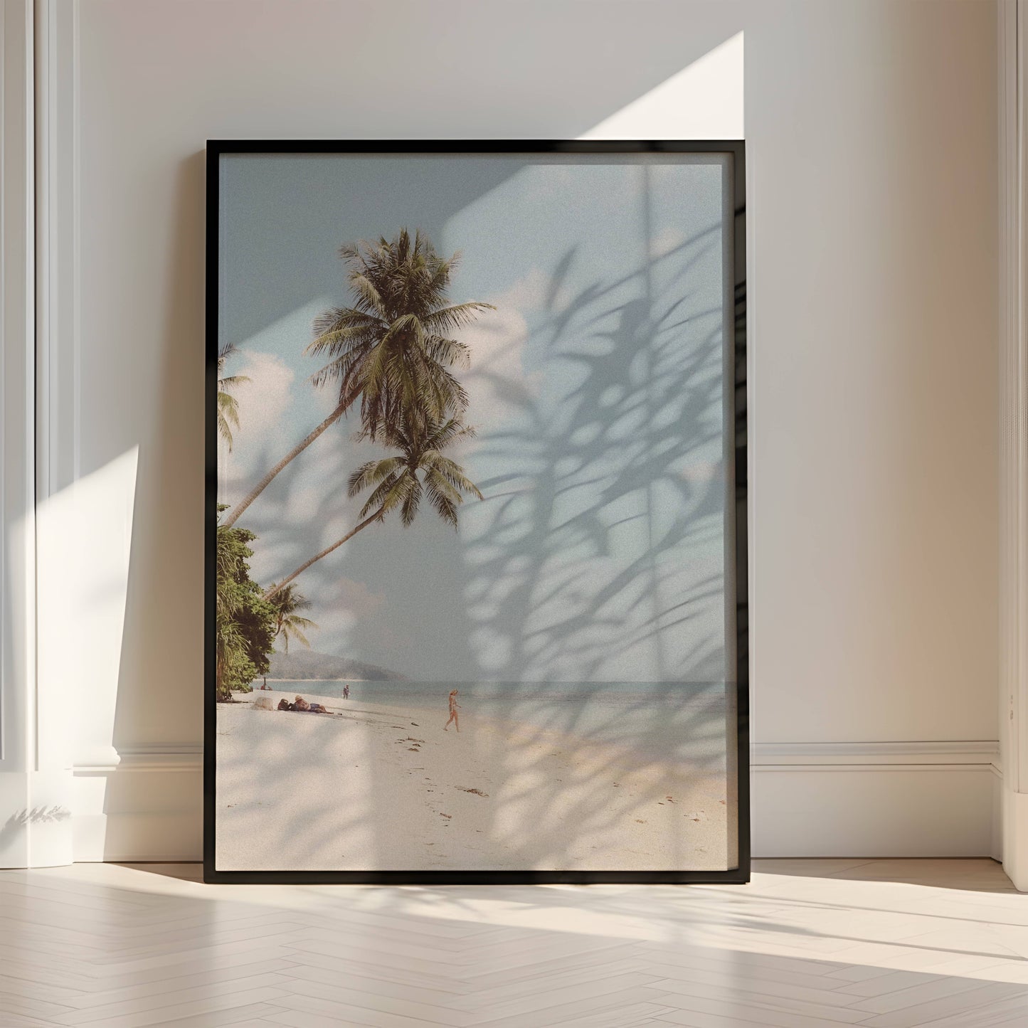 Affiche Plage Tropicale et Palmiers – Évasion Balnéaire Minimaliste | Poster sur Papier Mat
