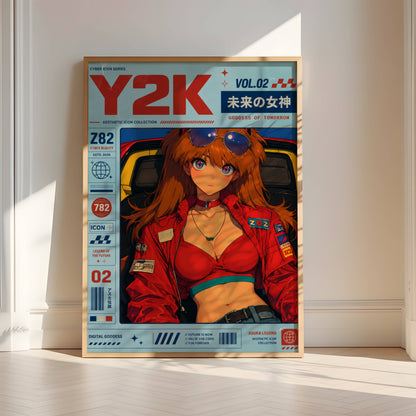 Y2K Magazine Cover Poster | Retro Anime Fashion Art Print | Streetwear Aesthetic Wall Decor | Pop Culture Poster