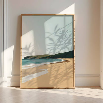 Affiche Plage Minimaliste Évasion Côtière – Paysage Marin Moderne | Poster sur Papier Mat