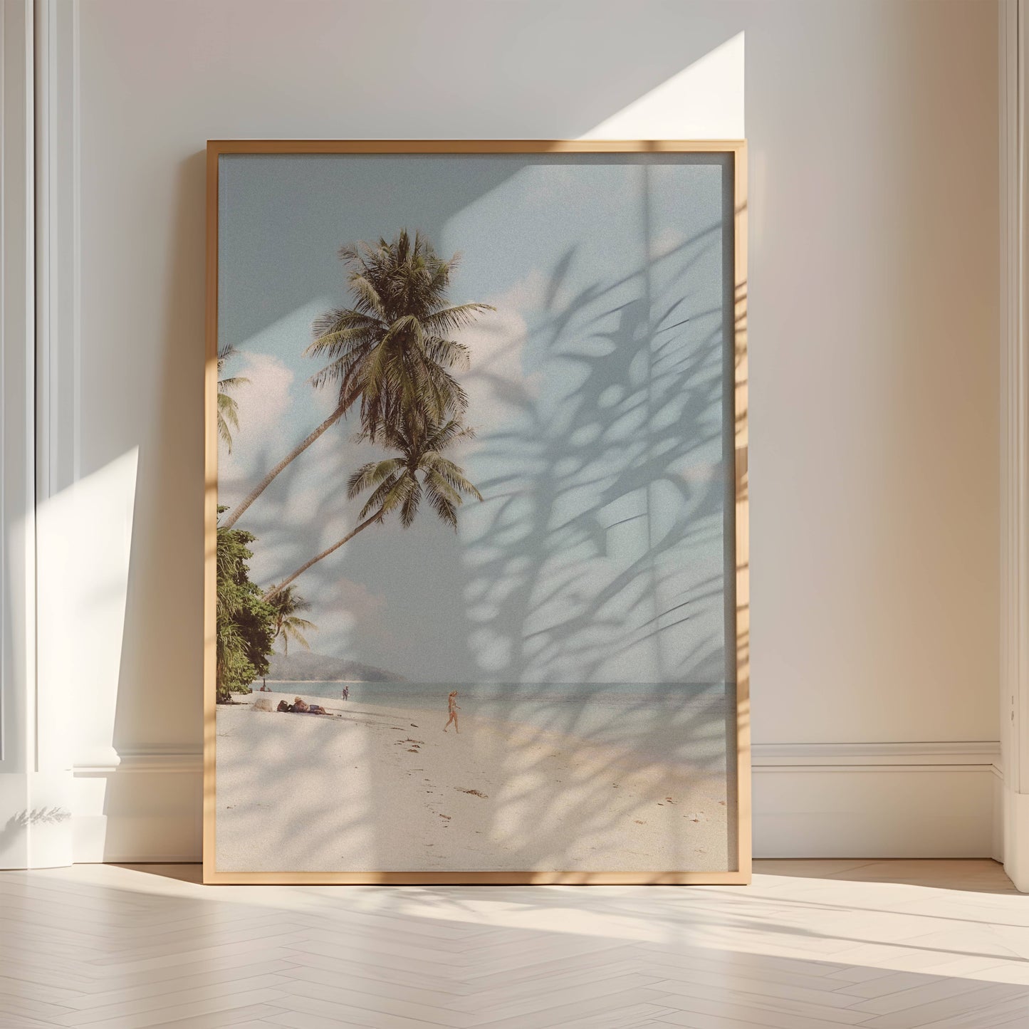 Affiche Plage Tropicale et Palmiers – Évasion Balnéaire Minimaliste | Poster sur Papier Mat