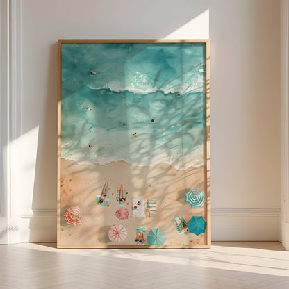 Affiche Vue Aérienne de Plage – Ambiance Estivale et Bord de Mer | Poster sur Papier Mat