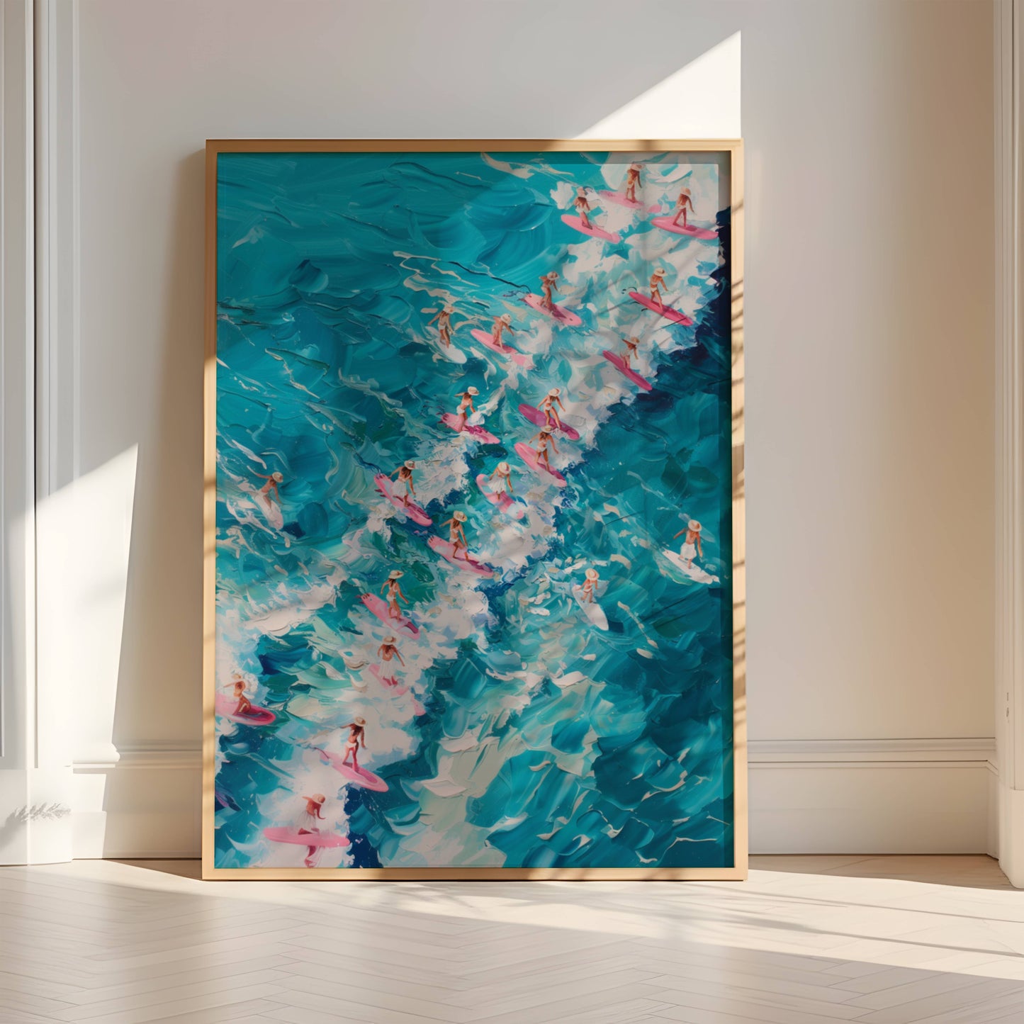 Affiche Trendy Vagues Turquoise Abstraites – Énergie de l’Océan et Art Contemporain | Poster sur Papier Mat
