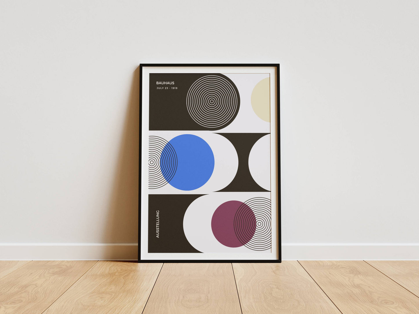 Affiche Bauhaus Géométrique Minimaliste – Art Abstrait Mid-Century Moderne | Poster Design Papier Mat