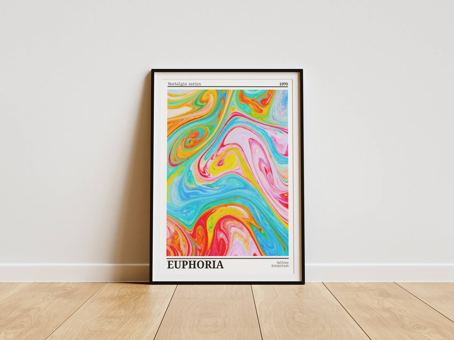 Affiche Euphoria Rétro 1970 – Art Abstrait Coloré Psychédélique | Poster Pop Art Moderne Papier Mat